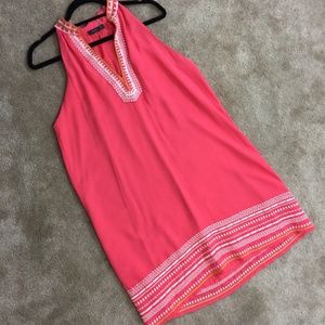 THML Coral Embroidered Sleeveless Tunic Dress